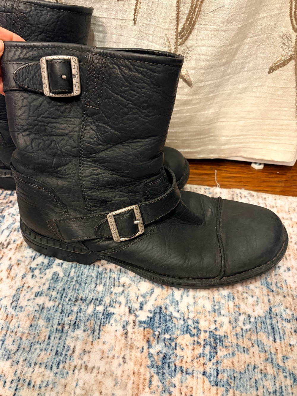UGG Black Shearling-Lined Slip-On Boots